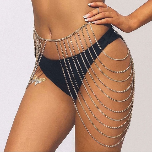 Gold Multi-Layered Body Chain - Picture 2 of 2